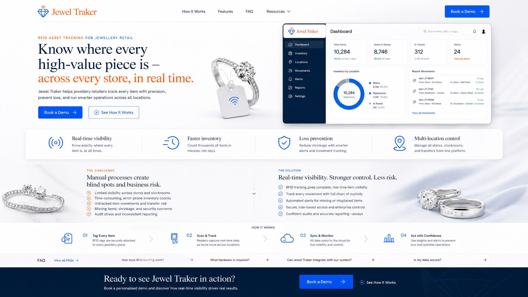 Jewel Traker homepage design reference